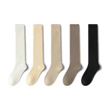 [5 Пачка, Утолщенный Махровый Вельвет · Термическая Стопа] Белый + Хаки + Светлый Кофейный + Кофейный + Черный