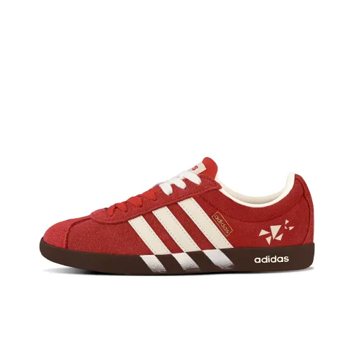 Adidas Vl Court Classic Износостойкие и Легкие Низкие Кроссовки для скейтбординга Унисекс Бежевый Белый Красный