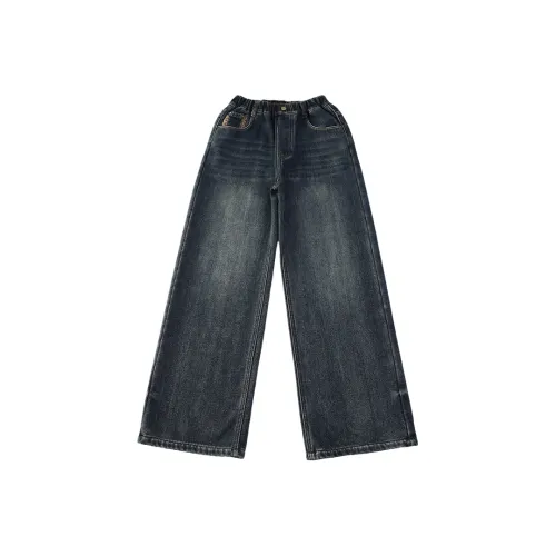 MUTONGSHAONIAN Синие Серые Флисовые Подкладочные Джинсы для Подростков