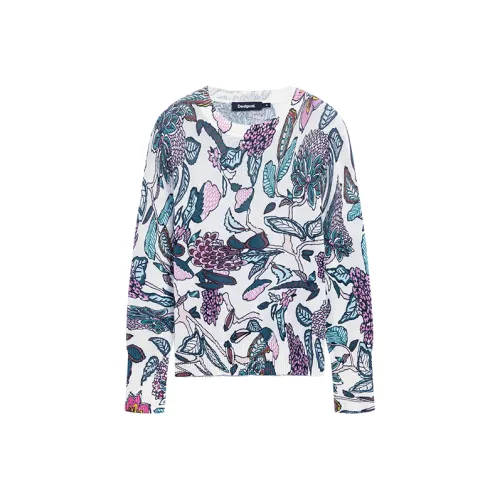 Desigual Белый подкладочная ткань с принтом женский трикотаж