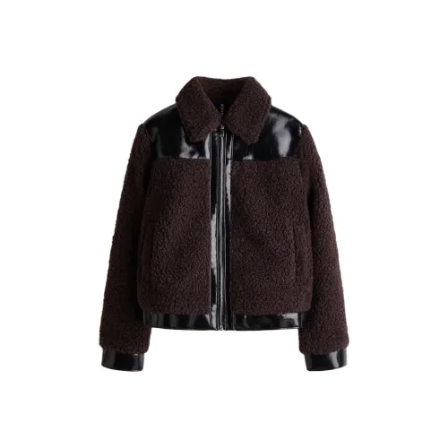 H M Темно-коричневые женские бархатные куртки