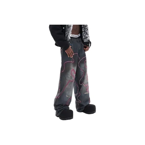 LEIGHZ Электрический Фиолетовый Серый Унисекс Джинсы