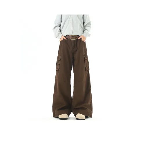 MZDYT Кофейный Унисекс Карго Брюки