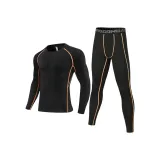 Комплект (Черный и Оранжевый Топ + Черные и Оранжевые Штаны)