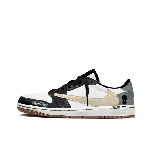 Travis Scott x Jordan Air Jordan 1 Светло-синий Travis Scott X AJ1 Устойчивый к истиранию Дышащий Низкий Топ