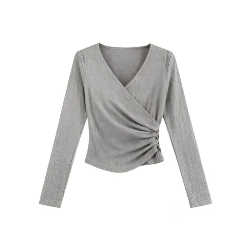 IUNOP Длинный рукав T-рубашка Женская