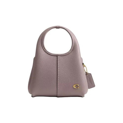 COACH LANA Полированная кожа с эффектом галечника сумка через плечо маленькая сумка женский латунь и серый