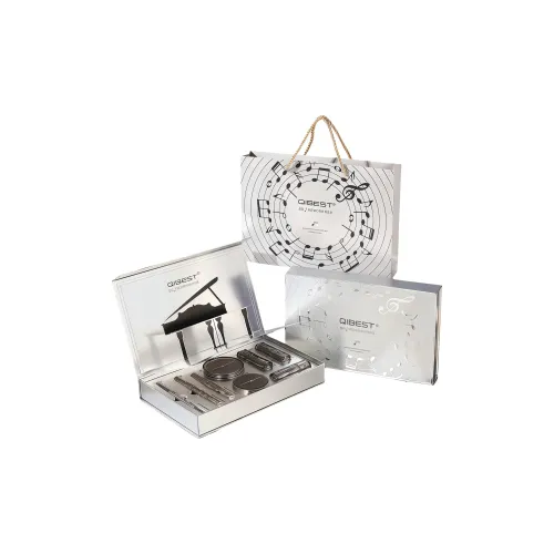 QIBEST Винтажный набор для макияжа матовый ЛИП грязь для румян черный и белый пианино милый коробка