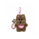 Розово-красные брелоки для слюни + коричневый плюшевый вест-хайленд