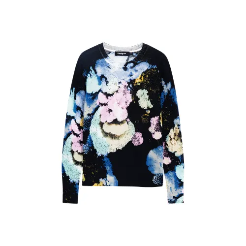 Desigual Черный с принтом Женские Трикотаж