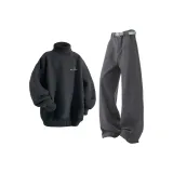 Черный топ+серые брюки