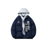 Темно-синий, синий с серым капюшоном