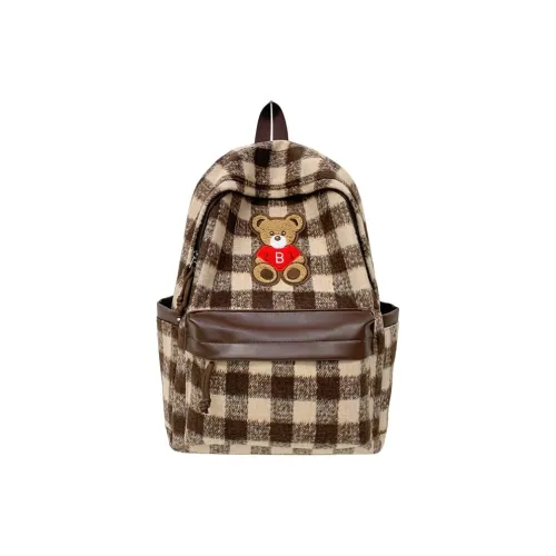 CREAM BEAR Шерстяной с ПУ (полиуретан) Рюкзак Стандартный Унисекс Многоцветный