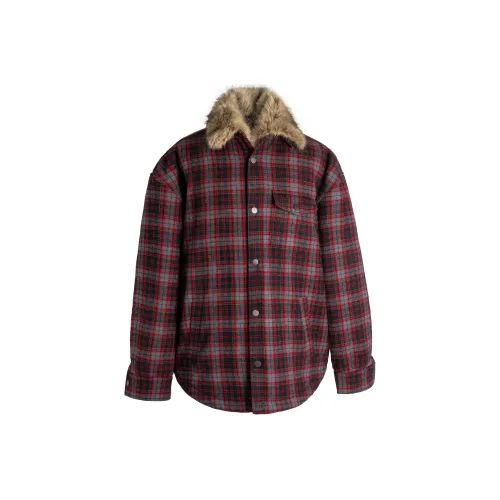 DBW DOUBLEWIN Красный Черный Клетка Унисекс Рубашки