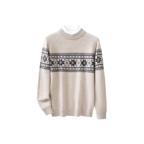 JINJU Golden Camel Бежевые Мужские Свитера