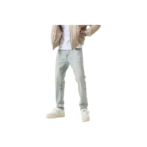 MH Светло-синие мужские джинсы