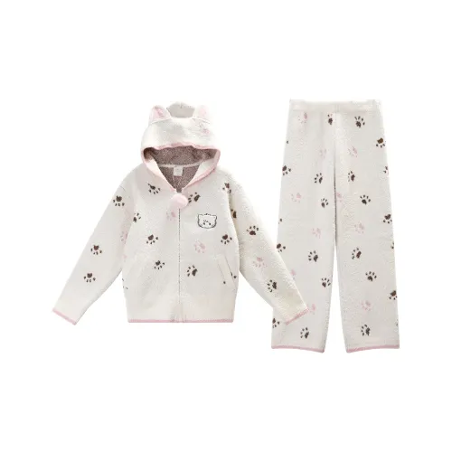 GUKOO Пижамный комплект женский кремово-белый