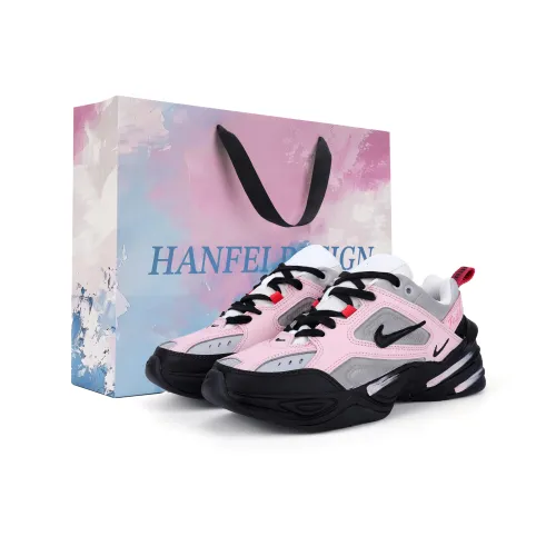 Nike M2K Tekno Амортизация Износостойкие Низкие Кроссовки с Толстой Подошвой Женские Розовые Черные