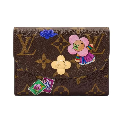 LOUIS VUITTON Rosalie Покрытие Холст Кошелек для монет Женский Коричневый и Розовый