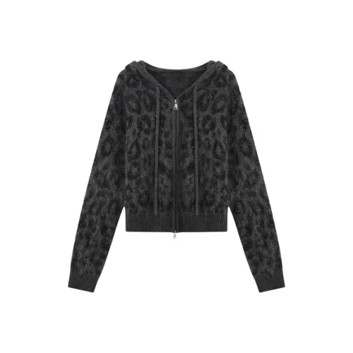 IWZI Леопардовый принт Пальто Женские Бархатные куртки