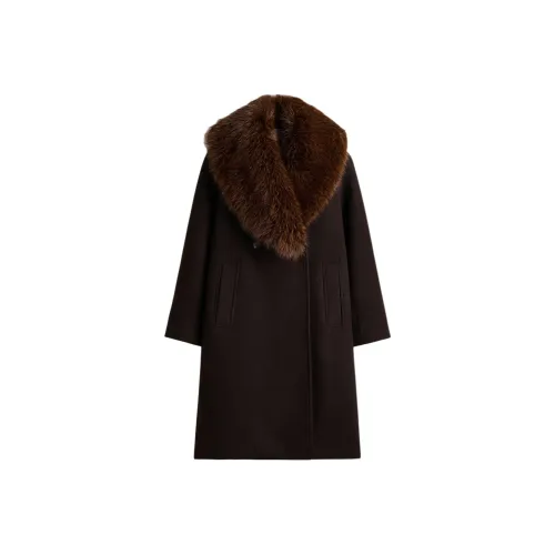 H M Темно-коричневое женское пальто