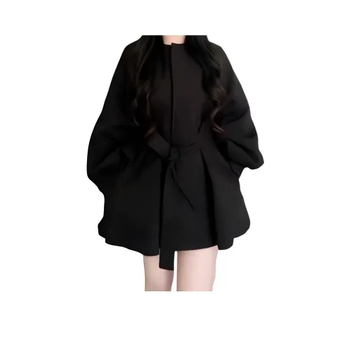 Langqing Черное Женское Пальто