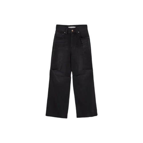 MATIN KIM MATIN KIM Tuck POINT Volume Деним Брюки Черные Джинсы Женские