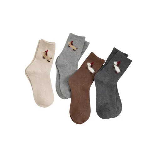 J TOO 4 пачки [Изображение Цвет] Женские носки MID до икры