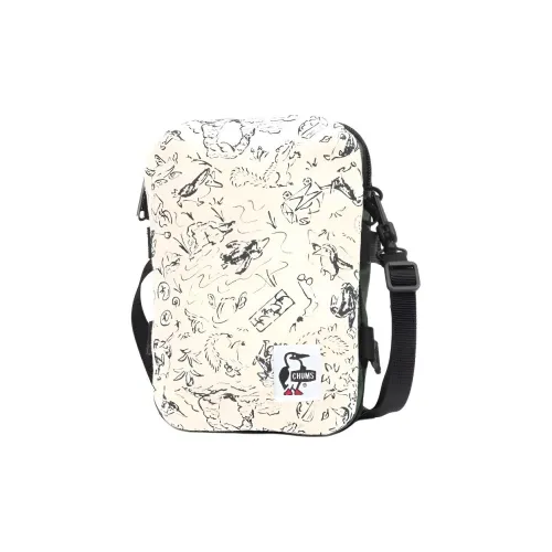 CHUMS Хлопок Сумка через плечо Унисекс Черный и Бежевый