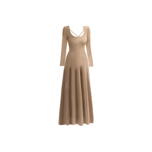 GRAYISMOON Длинное платье с длинными рукавами для женщин