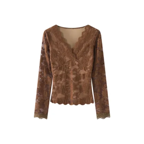 ABBY GODDESS Кофейный Топ Женские T-рубашки