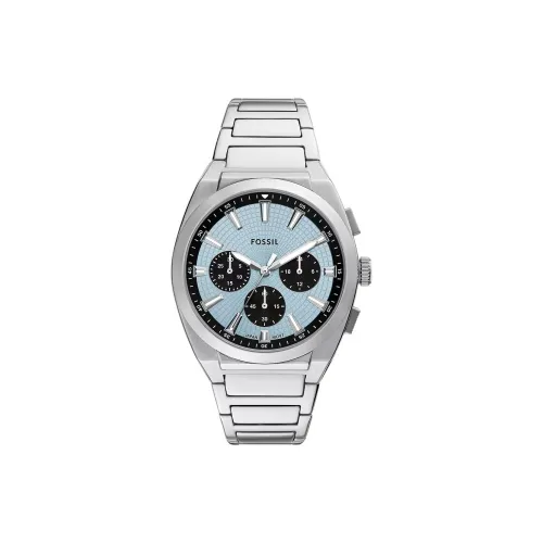 FOSSIL Everett Series Кварцевые наручные часы механизм ремешок из нержавеющей стали 44 мм синий циферблат