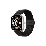 Черный - Круглый - Магнитная застежка - Ткань вязаная - Ремешок + Серебряный соединитель