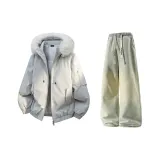 Светлый бежевый + желтый грязь джинсы с флисовой подкладкой