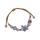 Керамический браслет-шнурок - фиолетовый, звезда