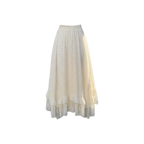 DANCANG Абрикос Женские Повседневные Длинные Юбки