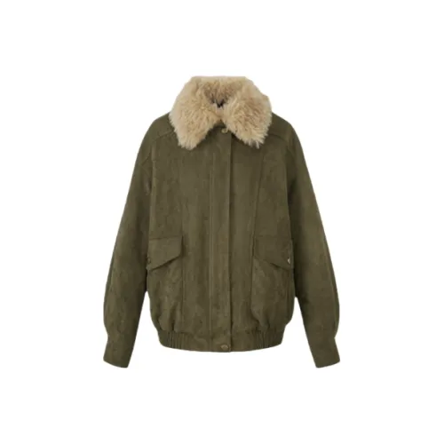 TSKIU Мшито-зеленый Женские Вельветовые Куртки