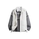 Жилет цвета экрю + свитер темно-серого цвета