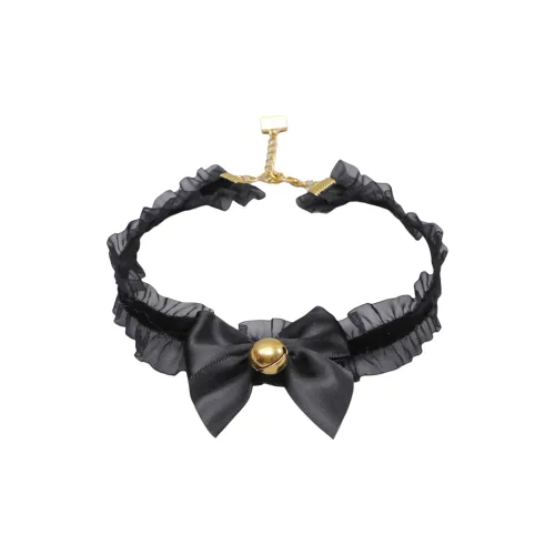 LISHA Ручная работа Лолита Ожерелье Аксессуары Кружево Бант Колокольчик Ожерелье-чокер Галстуки-бабочки Косплей реквизит