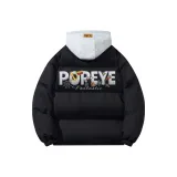 Чёрный с серым капюшоном