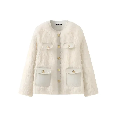 MORii Белый Женские Бархатные Куртки