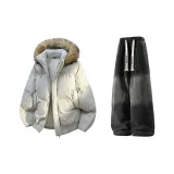 Айвори + Черный Джинсы с Флисовой Подкладкой