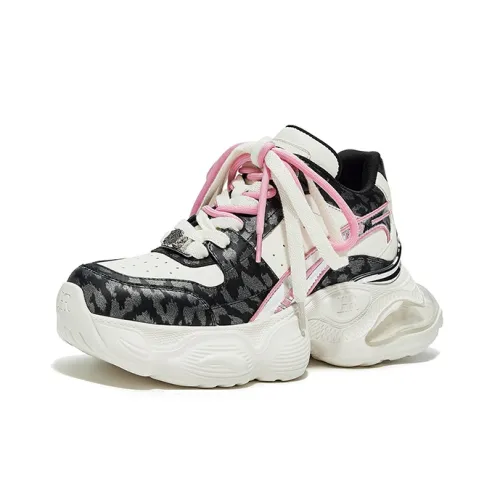 HR Толстая подошва Низкий топ Бежевый Черный Розовый Женский