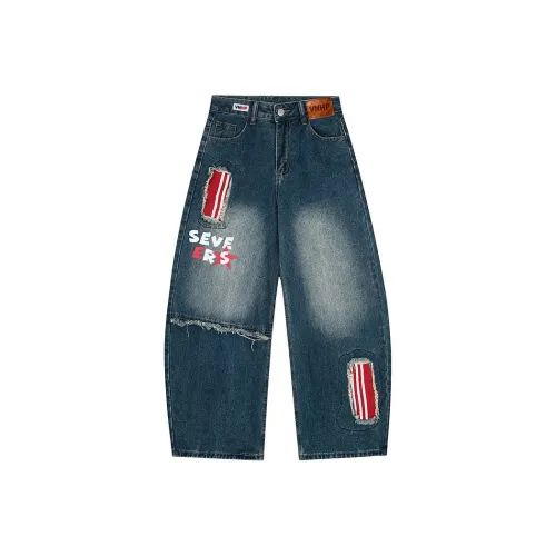 VNHP Blue Unisex Jeans VNHP Синий Унисекс Джинсы