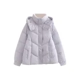 Фиолетовый хлопковый пуховик