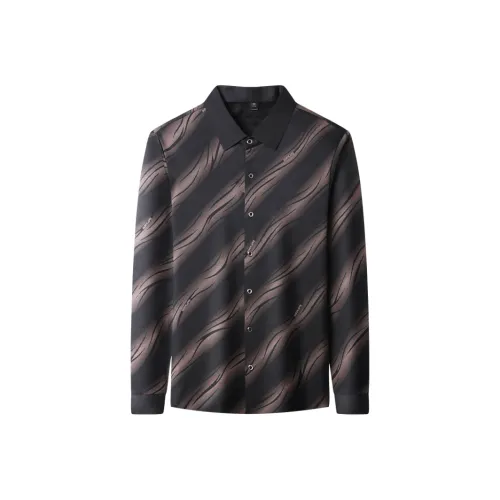 JIUDIIMAN Черный кофе Мужские рубашки