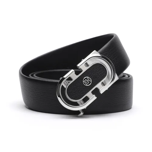 ELLE HOMME Ремни из натуральной коровьей кожи мужские черные ширина 3,7 см