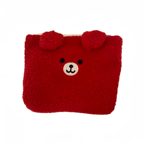 JIDUOMENG Мультяшная вышивка косметичка Ins Осень и зима Милый плюшевый Маленькая сумка Портативный мешок для хранения