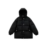 Черный хлопковый пуховик