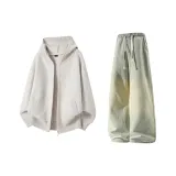 Абрикос + Желтый Грязь Джинсы с Флисовой Подкладкой